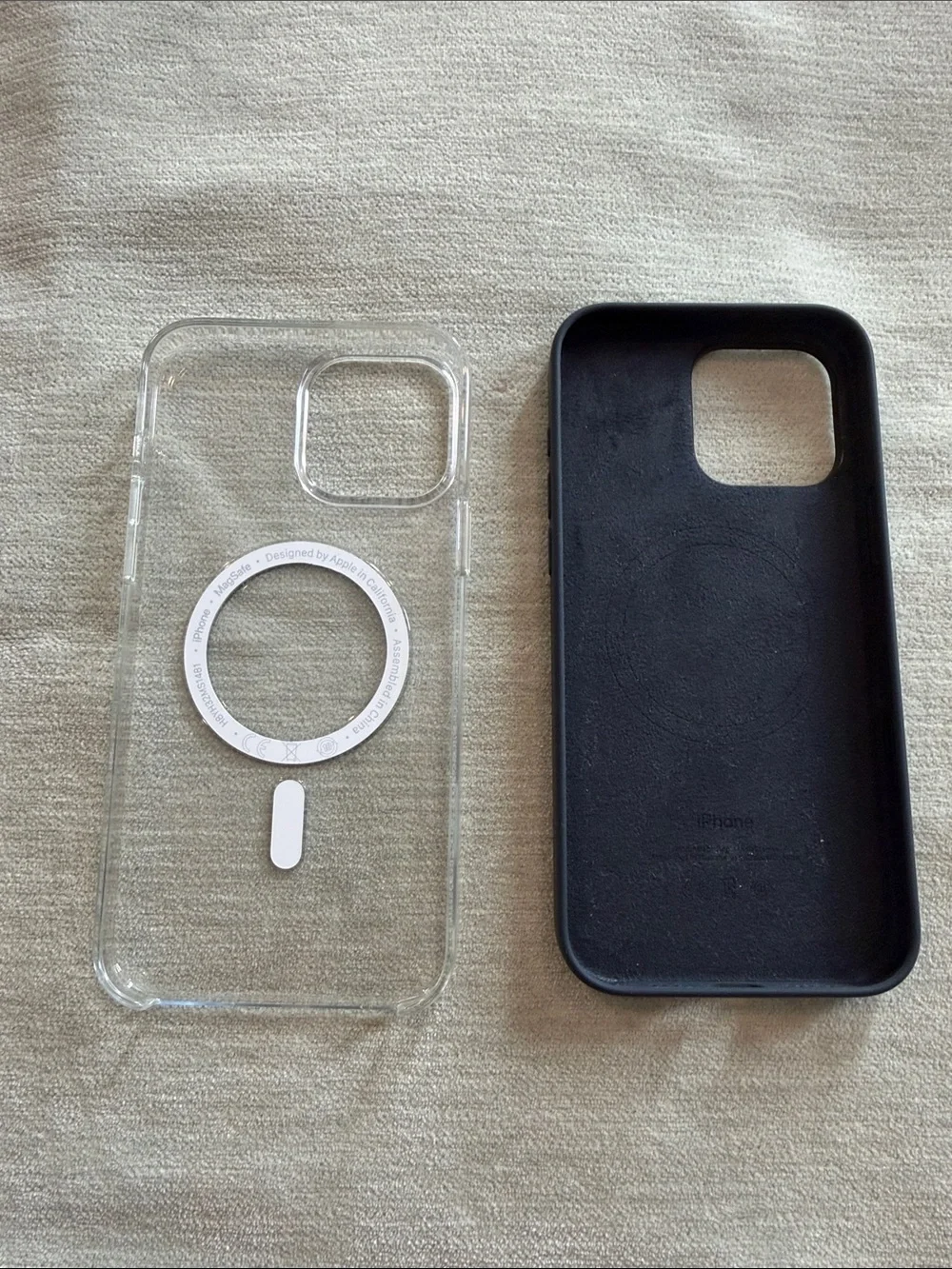 Apple Silicone Case and Clear MagSafe-Compatible Case - Black and Clear